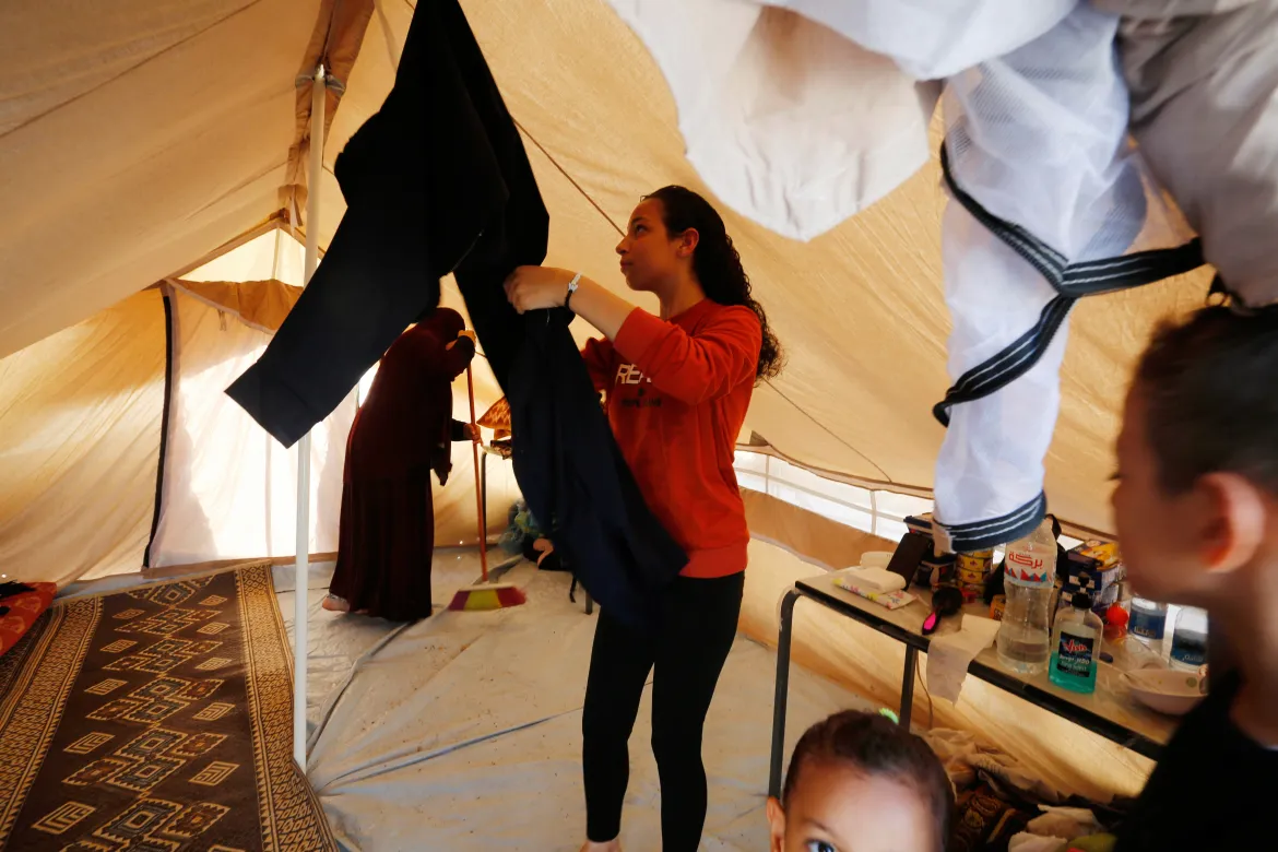 Tent refugees in Gaza
